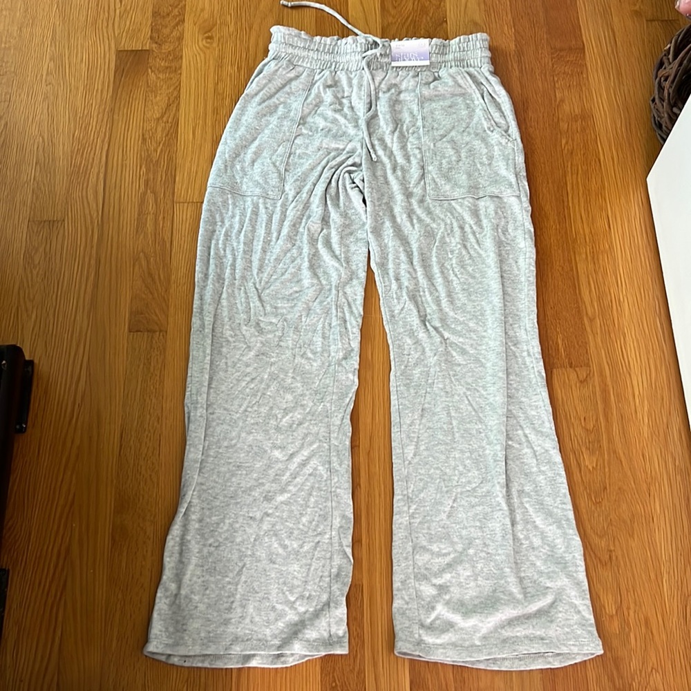 NWT Small Stars Above Perfectly Cozy Fabric Wide Leg Sweatpants Heather Grey